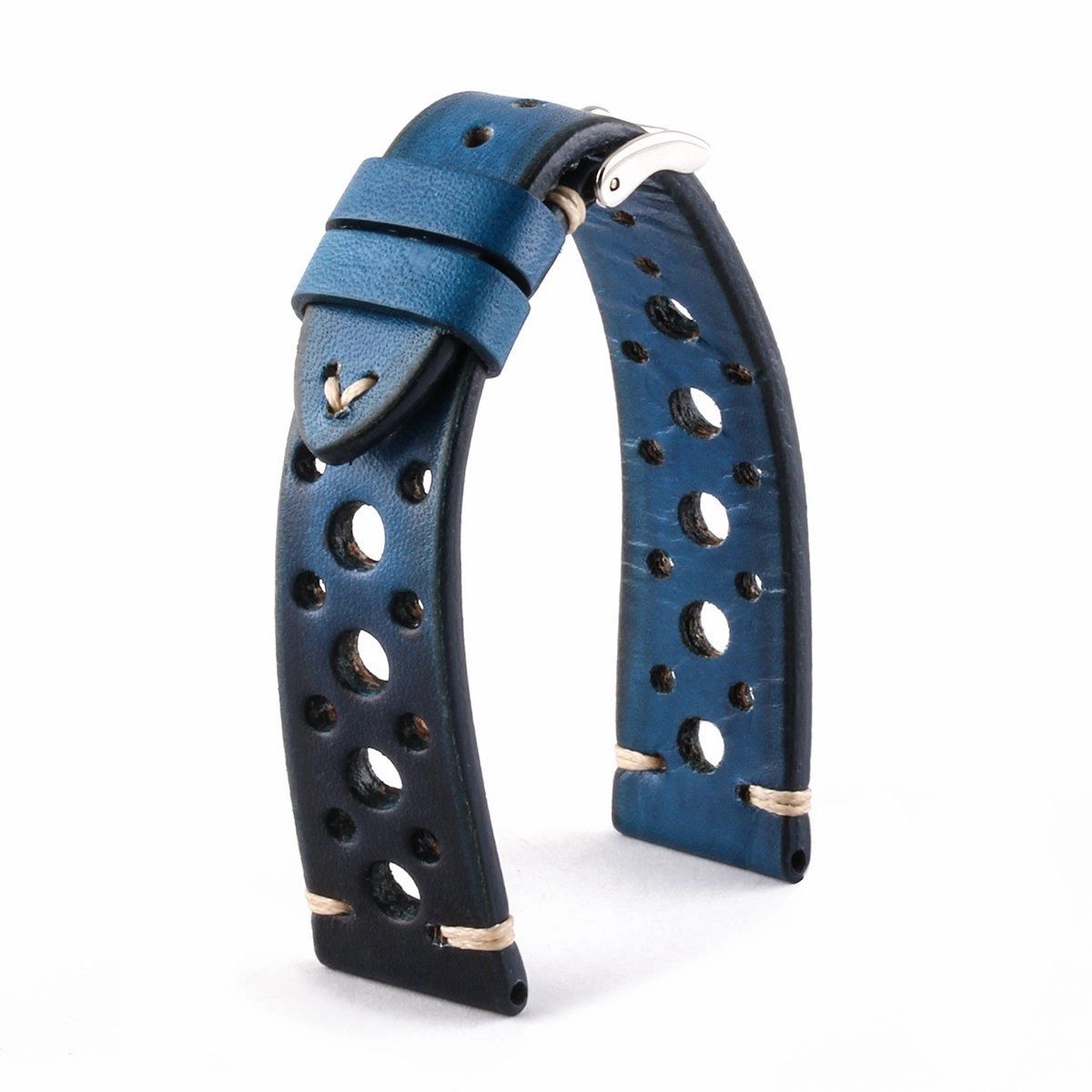 a??Vintage "Racing" strap - High end leather watch band - Calf (black, grey, brown, blue, red, taupe, camo)