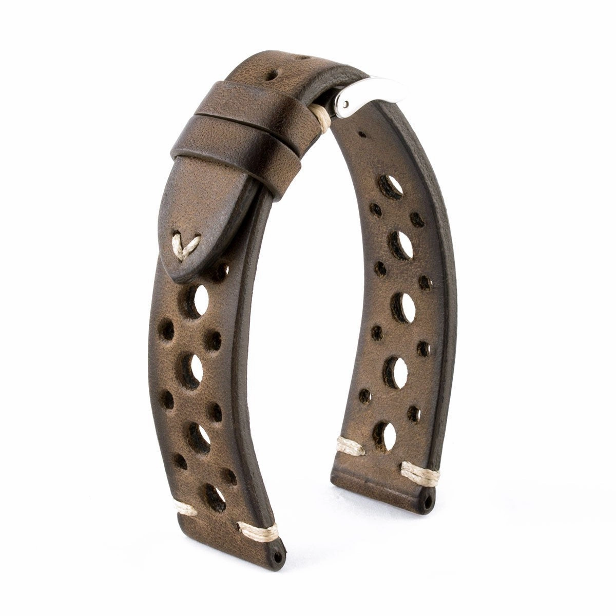 a??Vintage "Racing" strap - High end leather watch band - Calf (black, grey, brown, blue, red, taupe, camo)