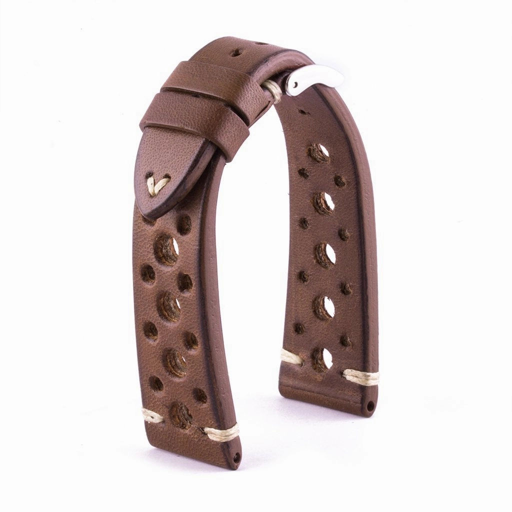 a??Vintage "Racing" strap - High end leather watch band - Calf (black, grey, brown, blue, red, taupe, camo)