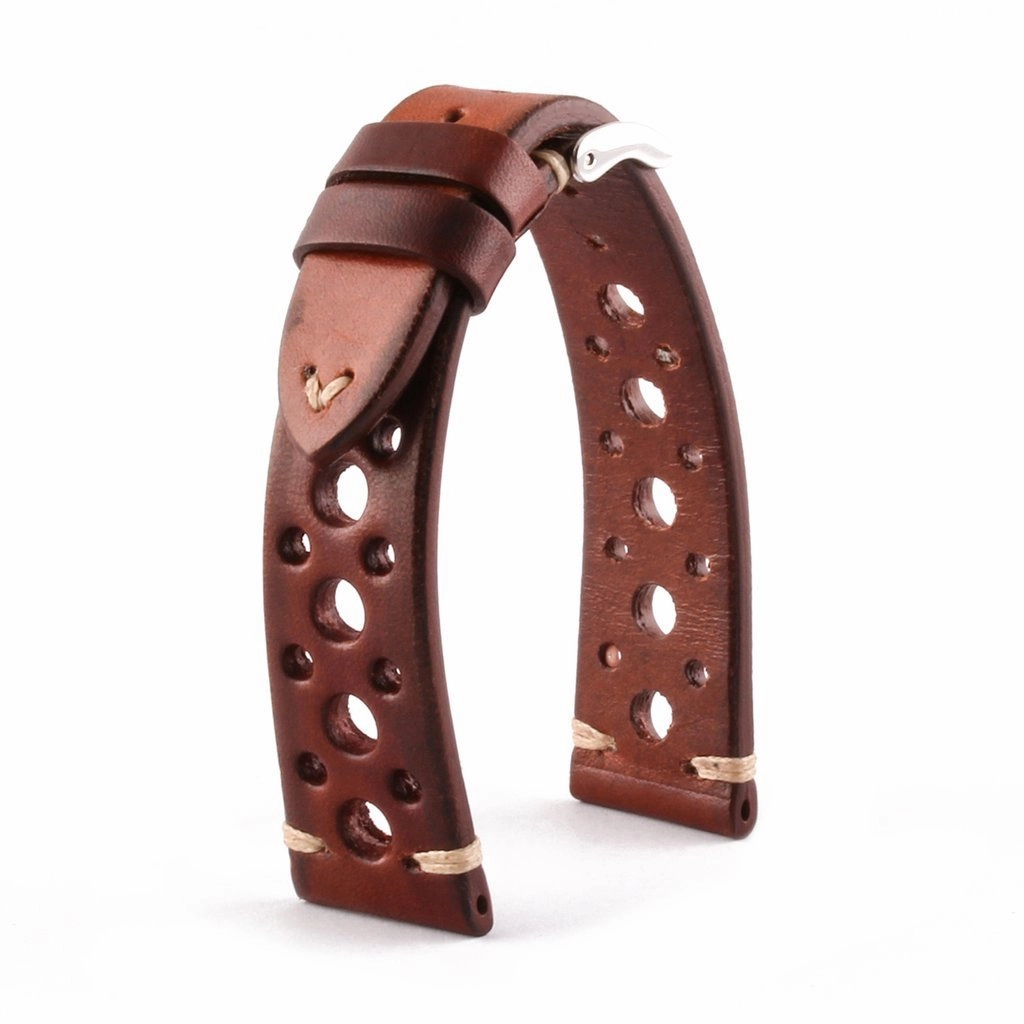 a??Vintage "Racing" strap - High end leather watch band - Calf (black, grey, brown, blue, red, taupe, camo)