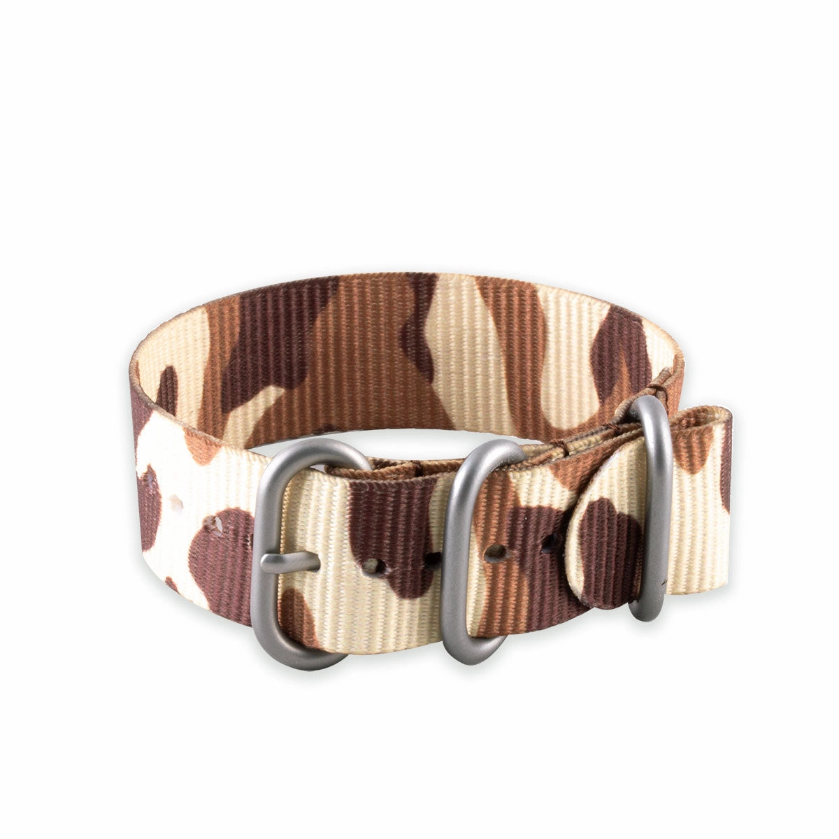 a??Zulu nato 3 rings watchstrap - Camo nylon / fabric (brown, brown/green, grey)