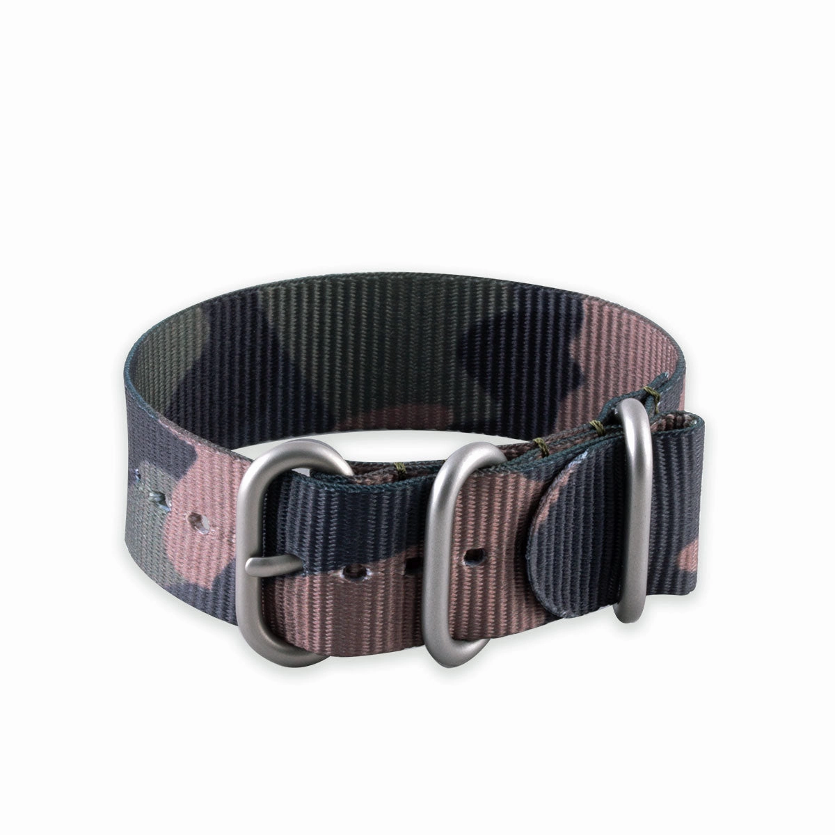a??Zulu nato 3 rings watchstrap - Camo nylon / fabric (brown, brown/green, grey)