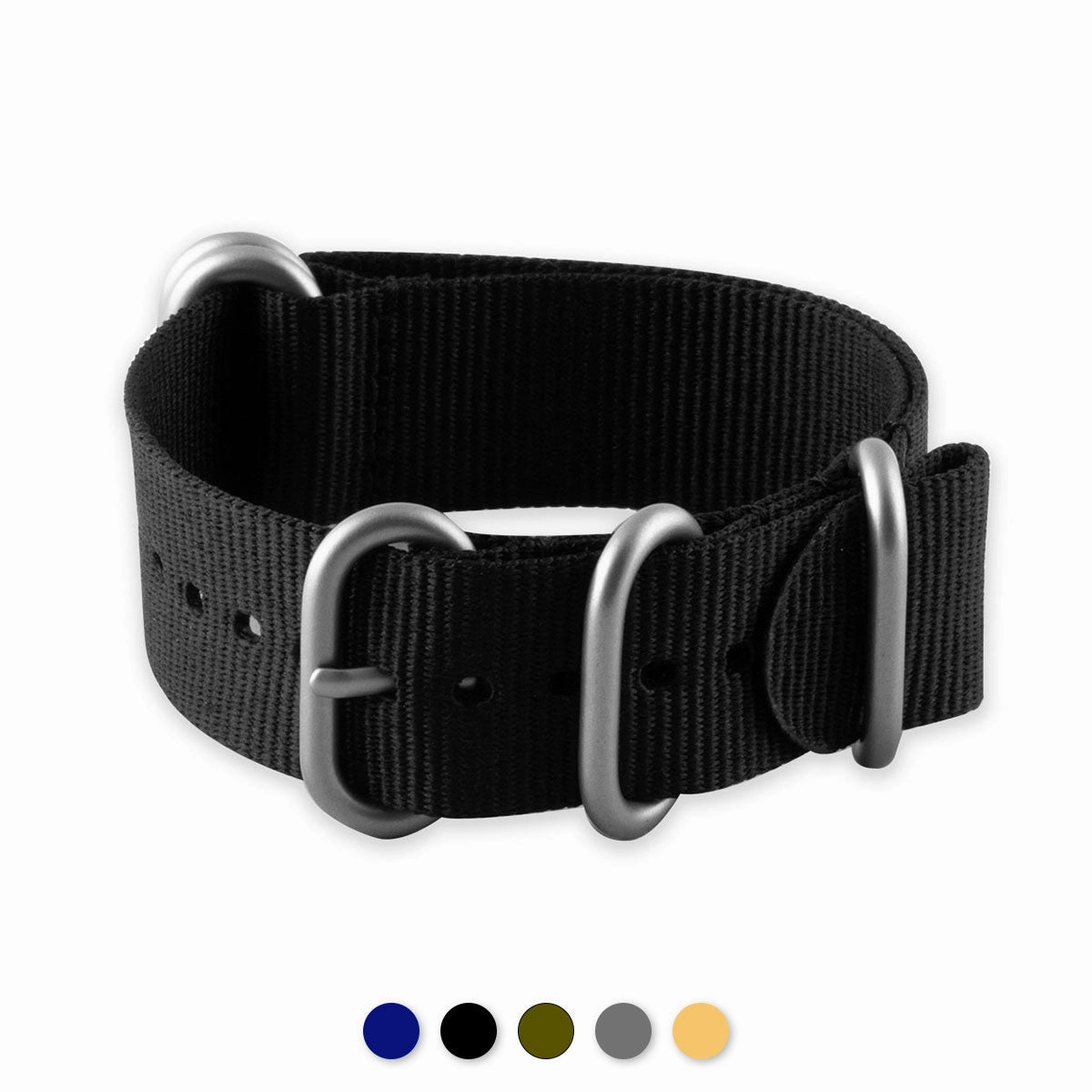 a??Zulu nato watch band 5 rings - Nylon / fabric (blue, black, kaki, beige, grey)