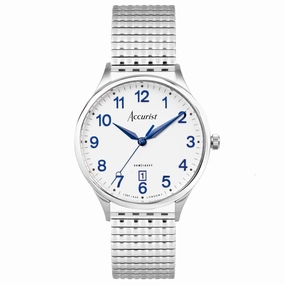 Accurist Classic Mens Expander Bracelet Watch White Dial 73000X