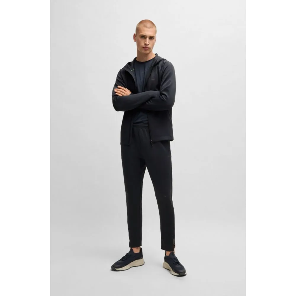 Active stretch zip-up hoodie with moisture management