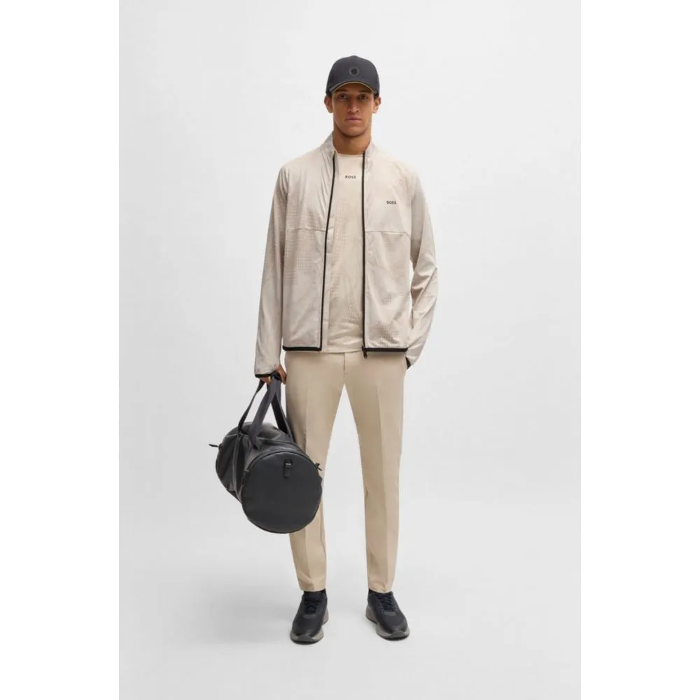 Active zip-up sweatshirt with dynamic jacquard pattern