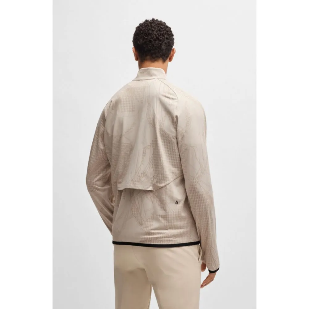 Active zip-up sweatshirt with dynamic jacquard pattern