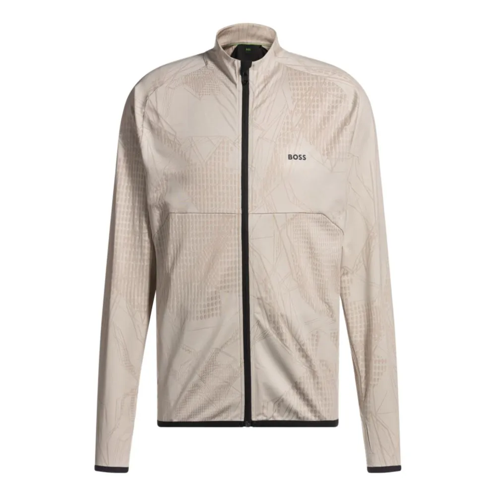 Active zip-up sweatshirt with dynamic jacquard pattern