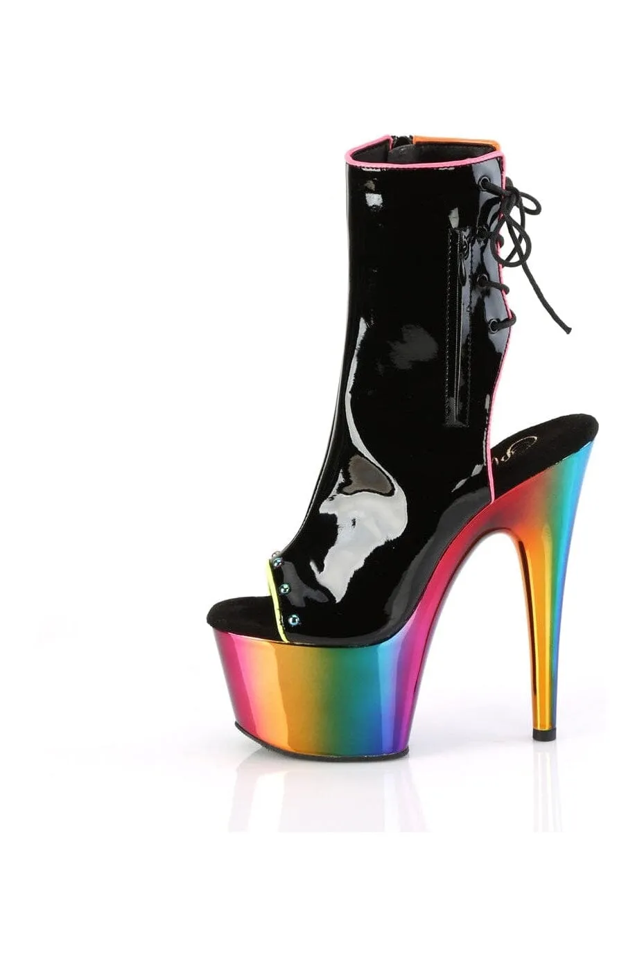 ADORE-1018RC-02 Black Patent Ankle Boot