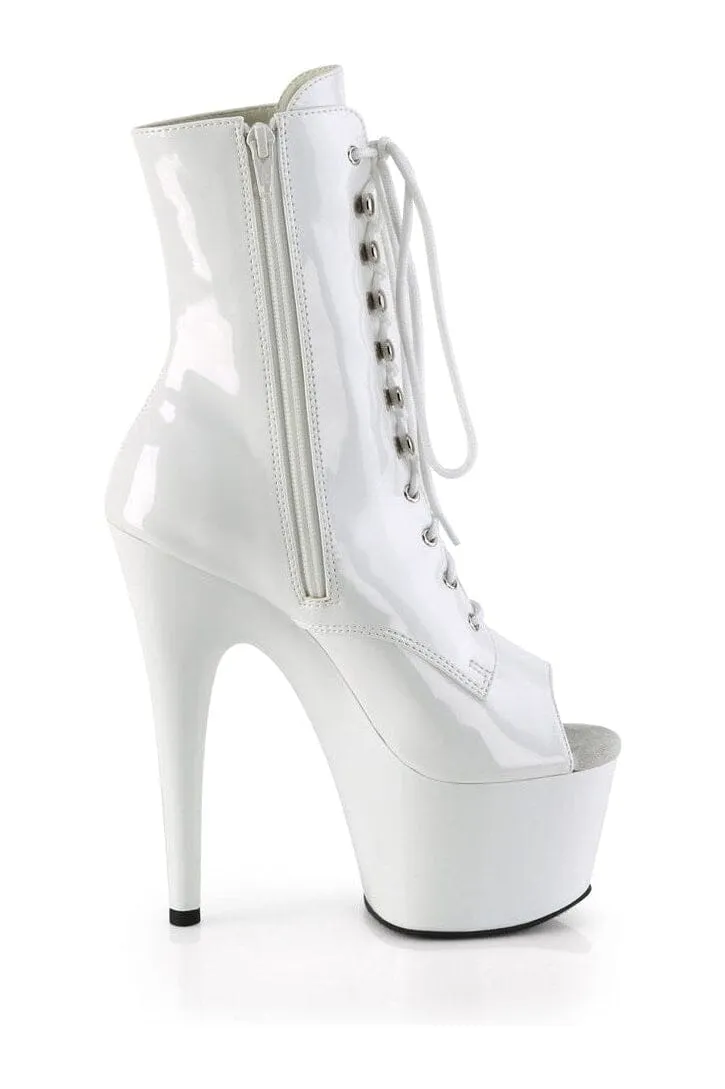 ADORE-1021 White Patent Ankle Boot
