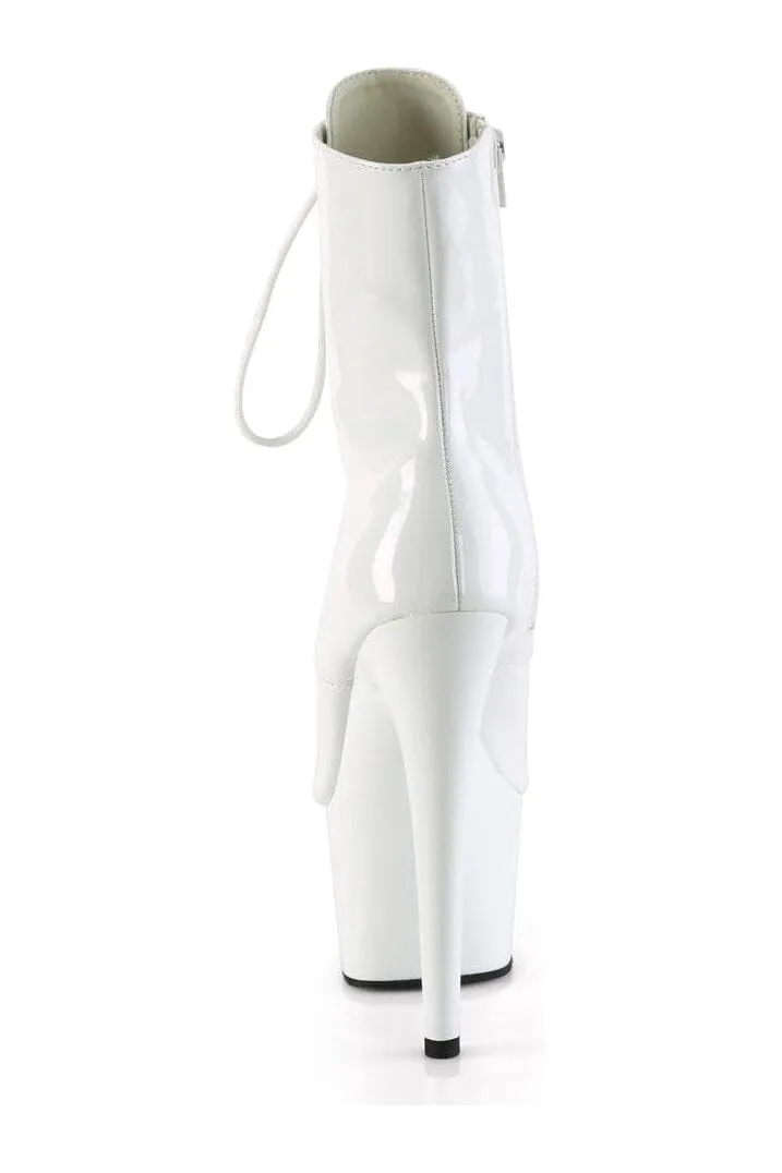 ADORE-1021 White Patent Ankle Boot