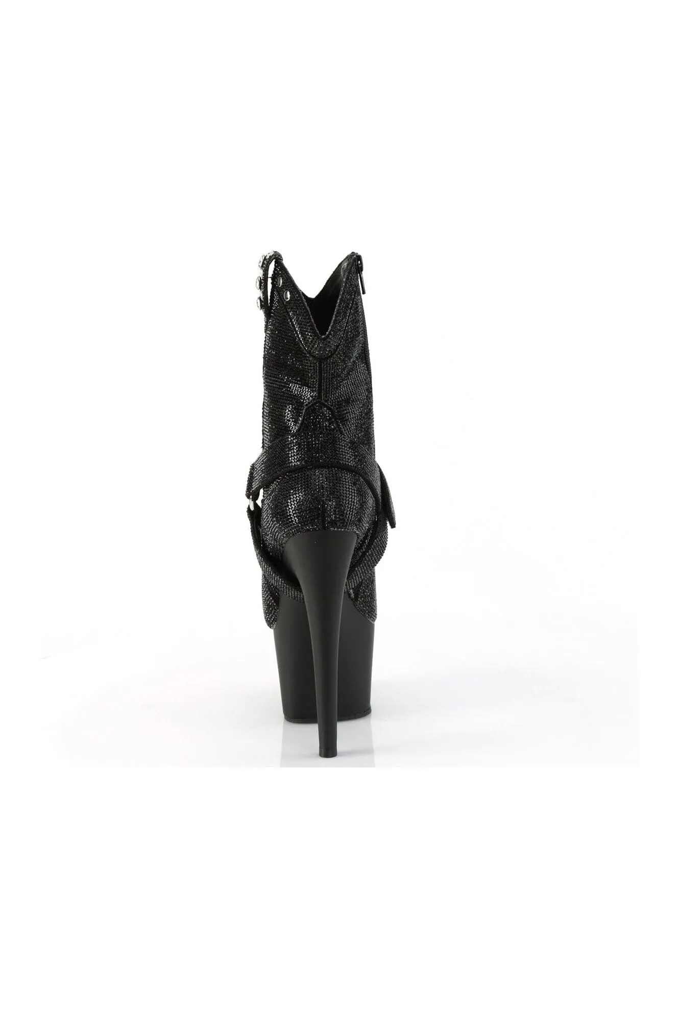 ADORE-1029RS Black Faux Suede Ankle Boot