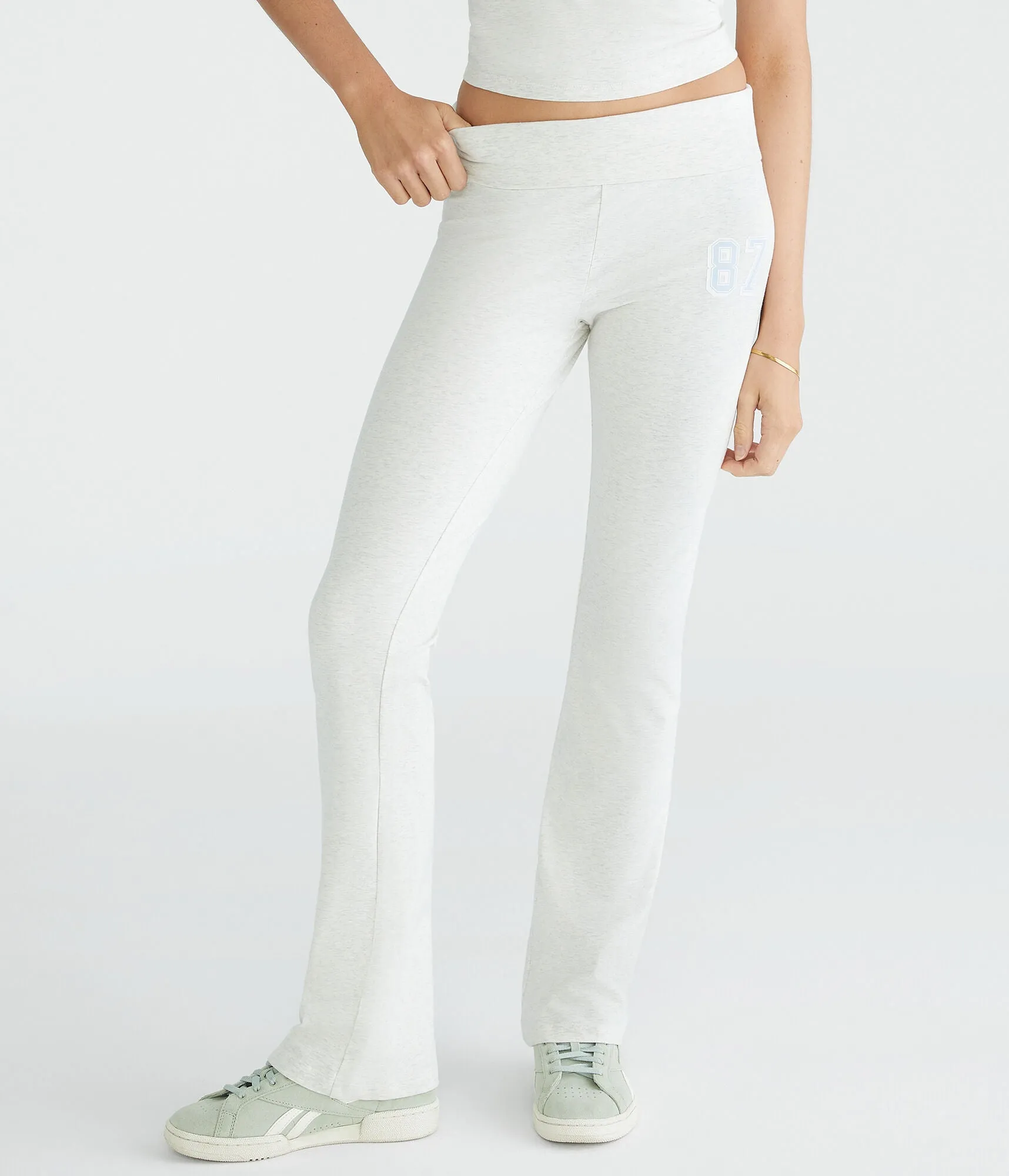 Aeropostale 87 Mid-Rise Fold-Over Flare Leg Pants