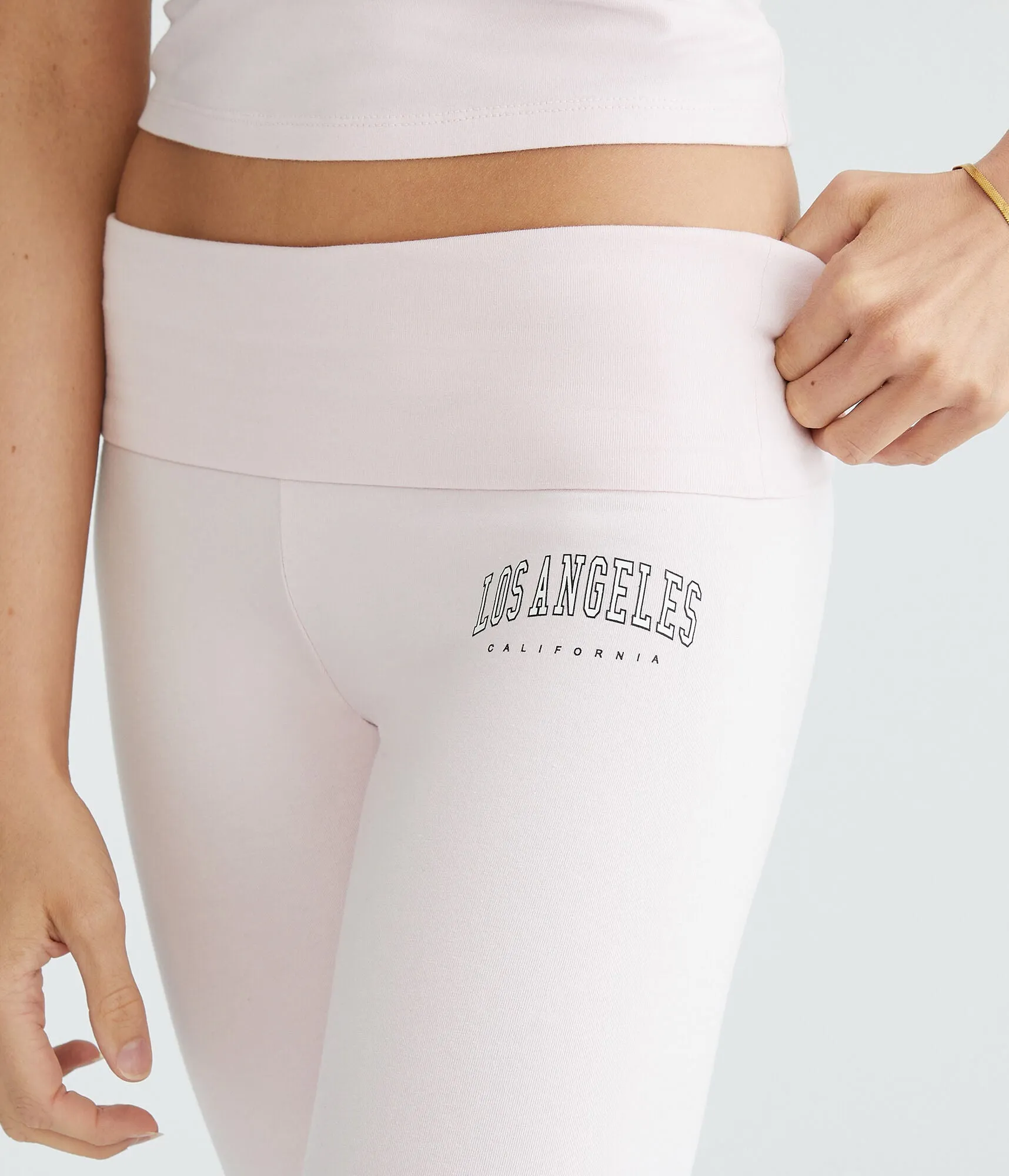 Aeropostale Los Angeles Mid-Rise Fold-Over Flare Leg Pants