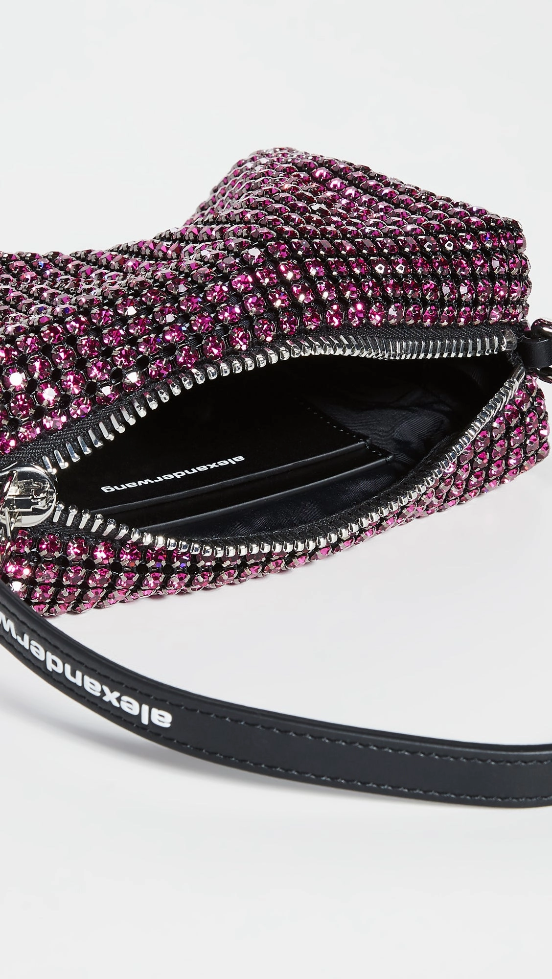 Alexander Wang Wangloc Medium Pouch Rhinestone Mesh Bag