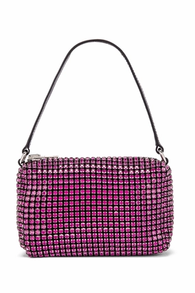 Alexander Wang Wangloc Medium Pouch Rhinestone Mesh Bag