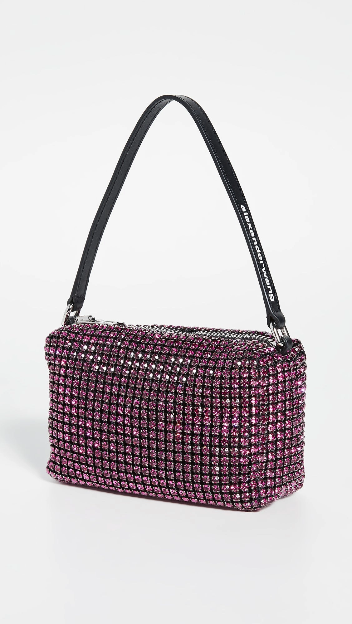 Alexander Wang Wangloc Medium Pouch Rhinestone Mesh Bag