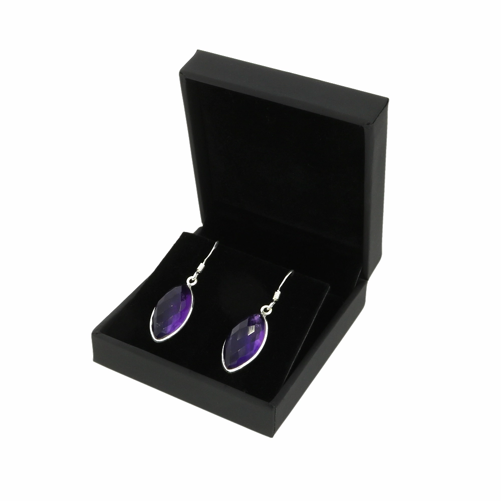 Amethyst Sterling Silver Marquise Drop Earrings