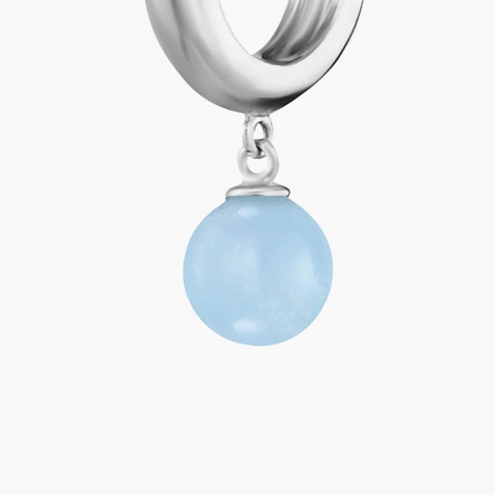 Angel Whisperer Pale Blue Agate Hoop Earrings ERE-BA-CR