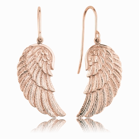 Angel Whisperer Rose Angel Wing Drop Earrings ERE-WING-R