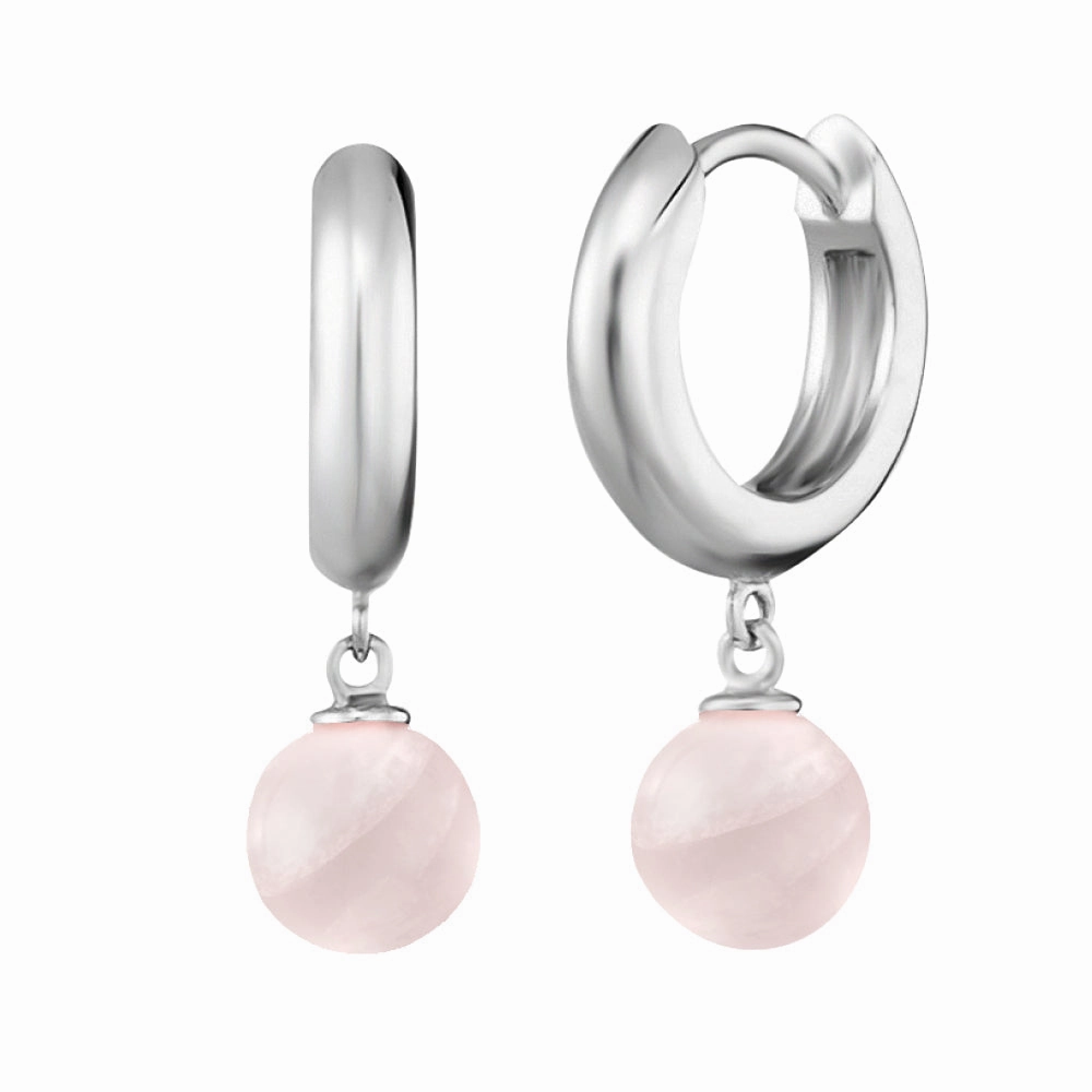 Angel Whisperer Rose Quartz Hoop Earrings ERE-RQ-CR