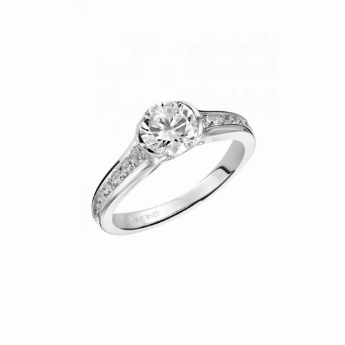 Artcarved Carina Half Bezel Engagement Ring Wht Gold 31-V385ERW-E