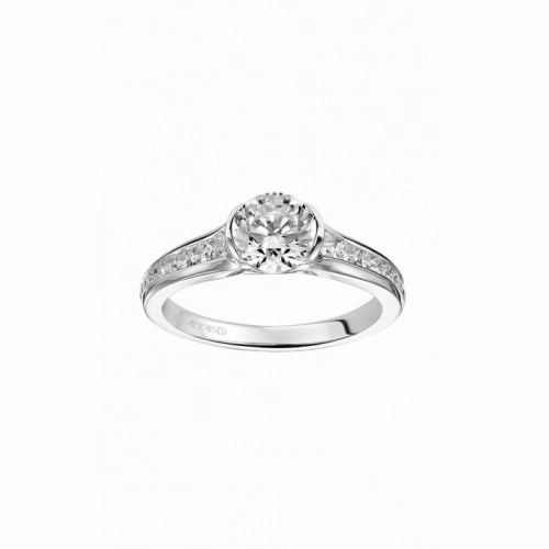 Artcarved Carina Half Bezel Engagement Ring Wht Gold 31-V385ERW-E