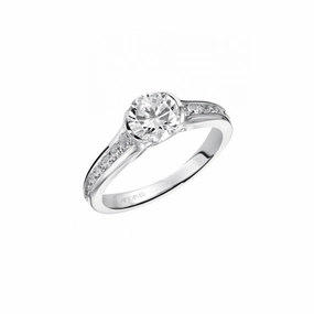 Artcarved Carina Half Bezel Engagement Ring Wht Gold 31-V385ERW-E