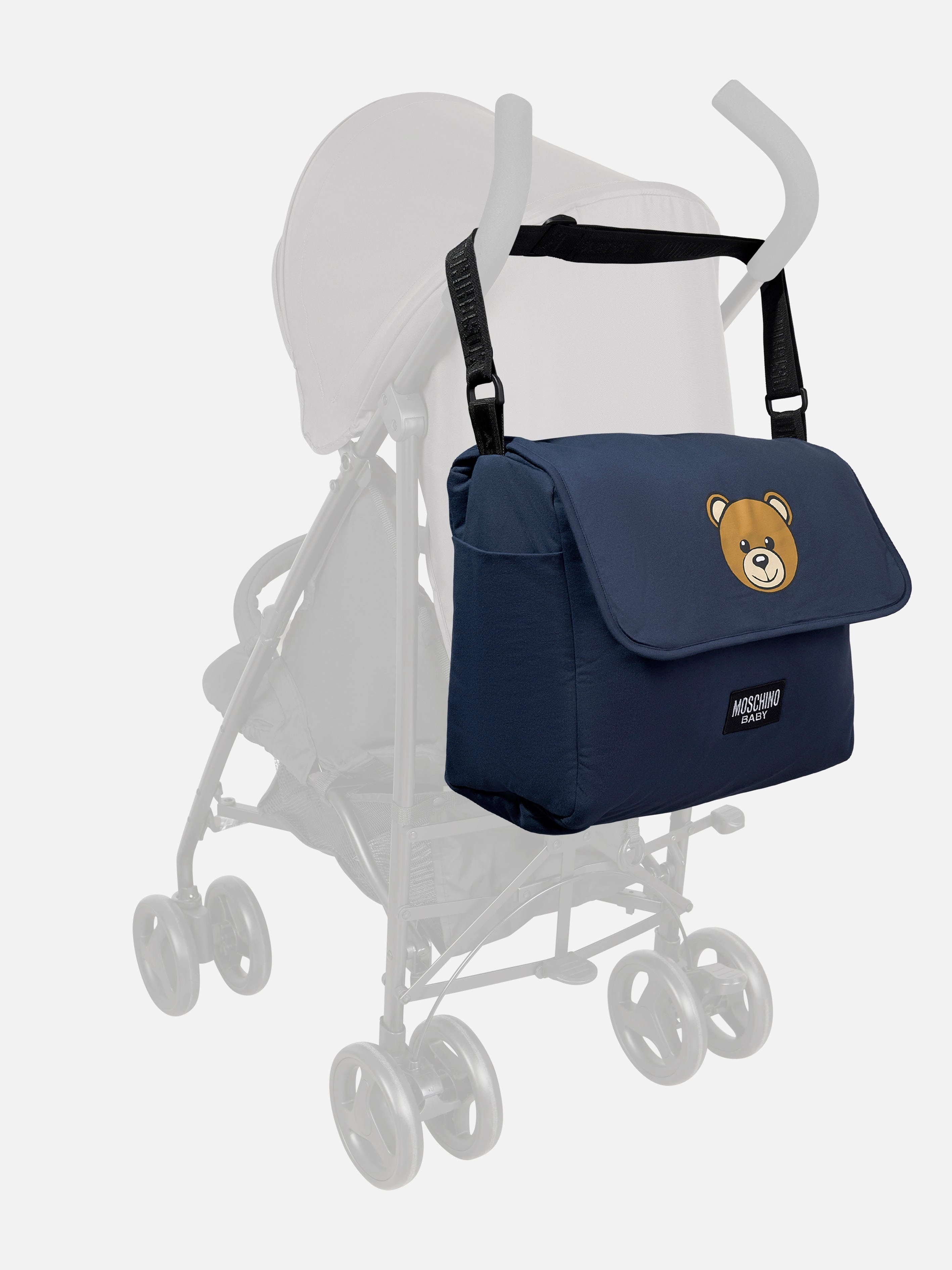 Baby Teddy Bear Logo Changing Bag in Navy (39cm)