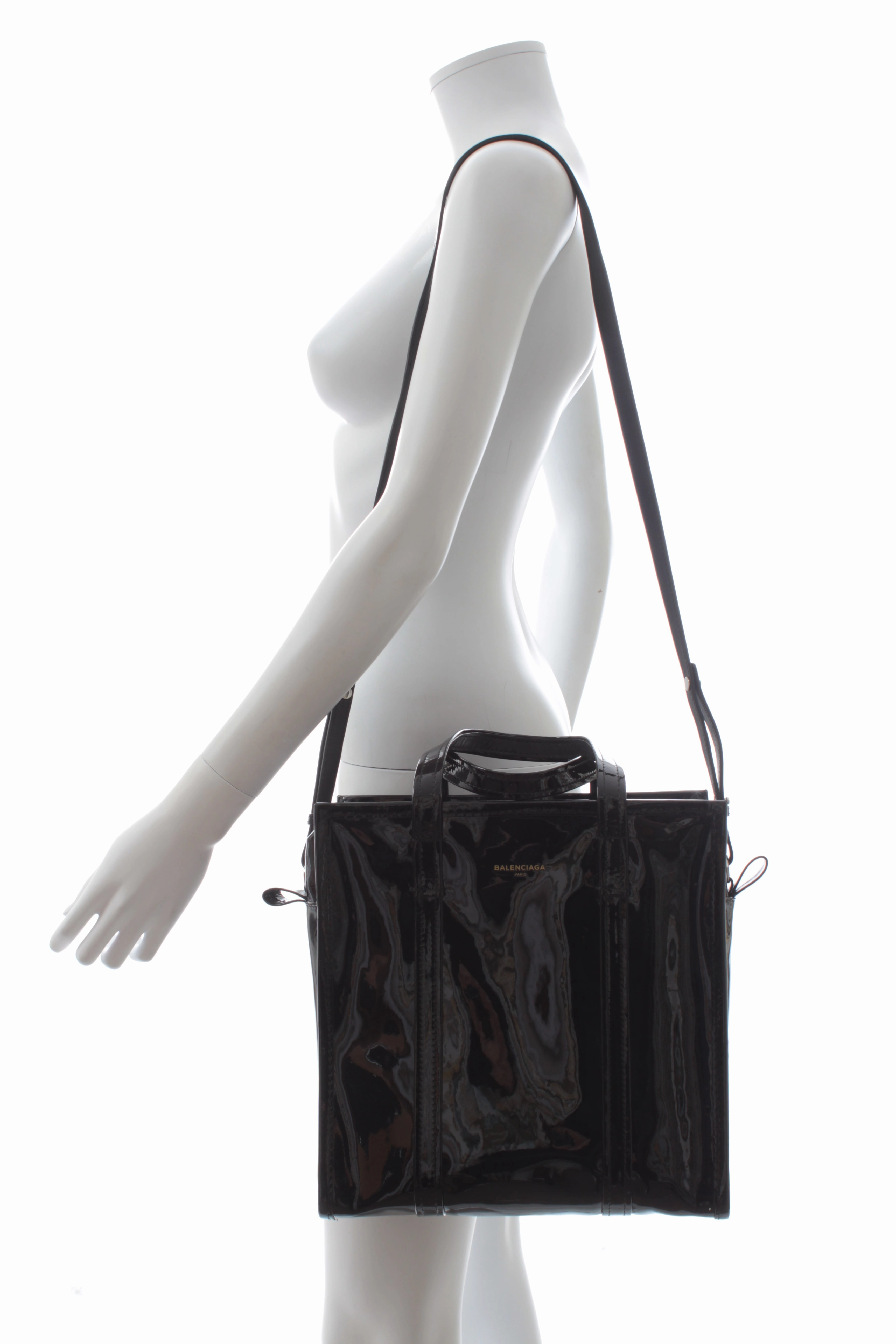 Balenciaga Bazar Patent Leather Cross-Body Tote Bag (2017)