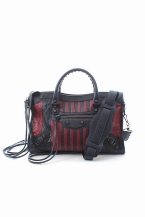 Balenciaga Classic City S Bag - Marine/Bordeaux Stripes