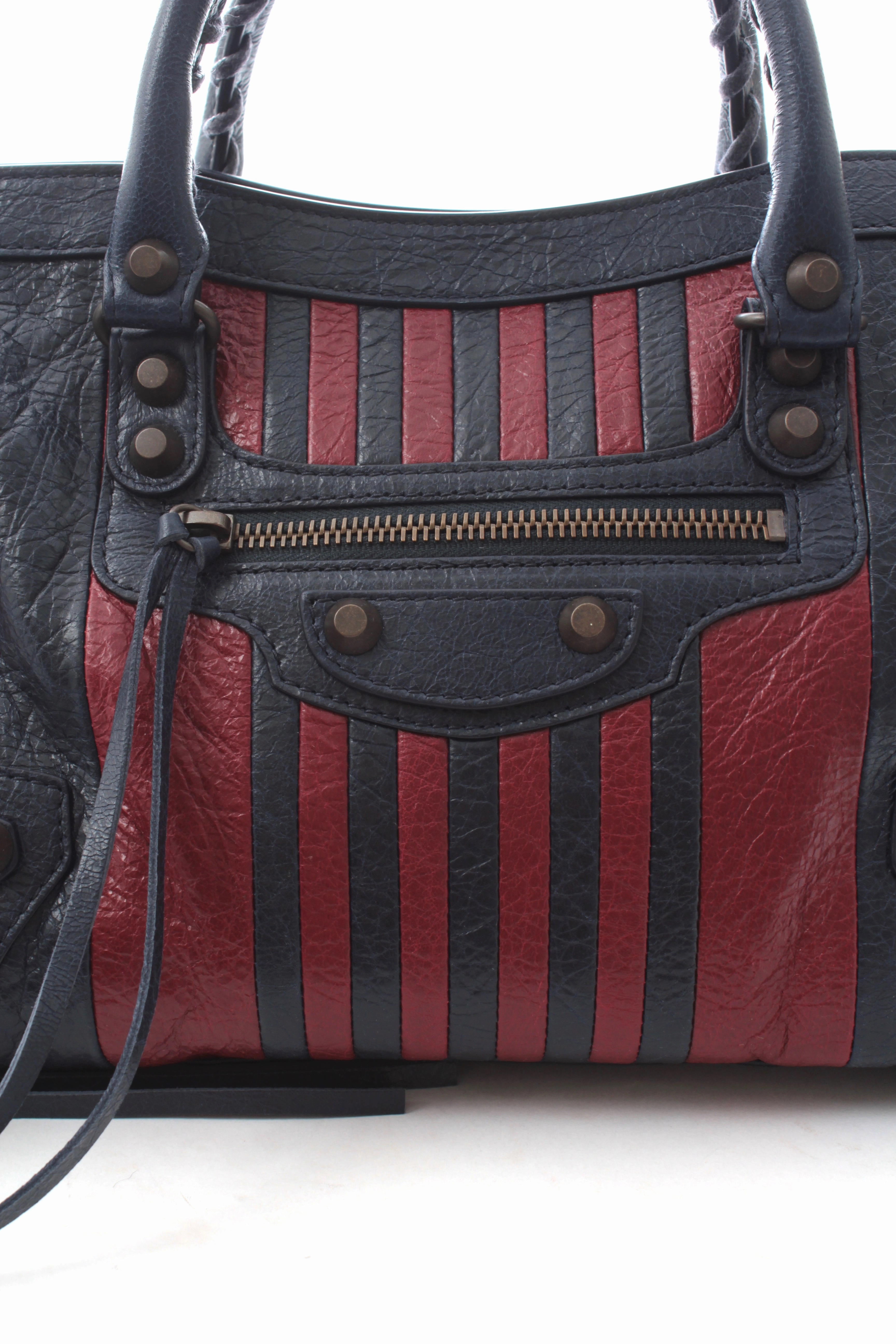 Balenciaga Classic City S Bag - Marine/Bordeaux Stripes