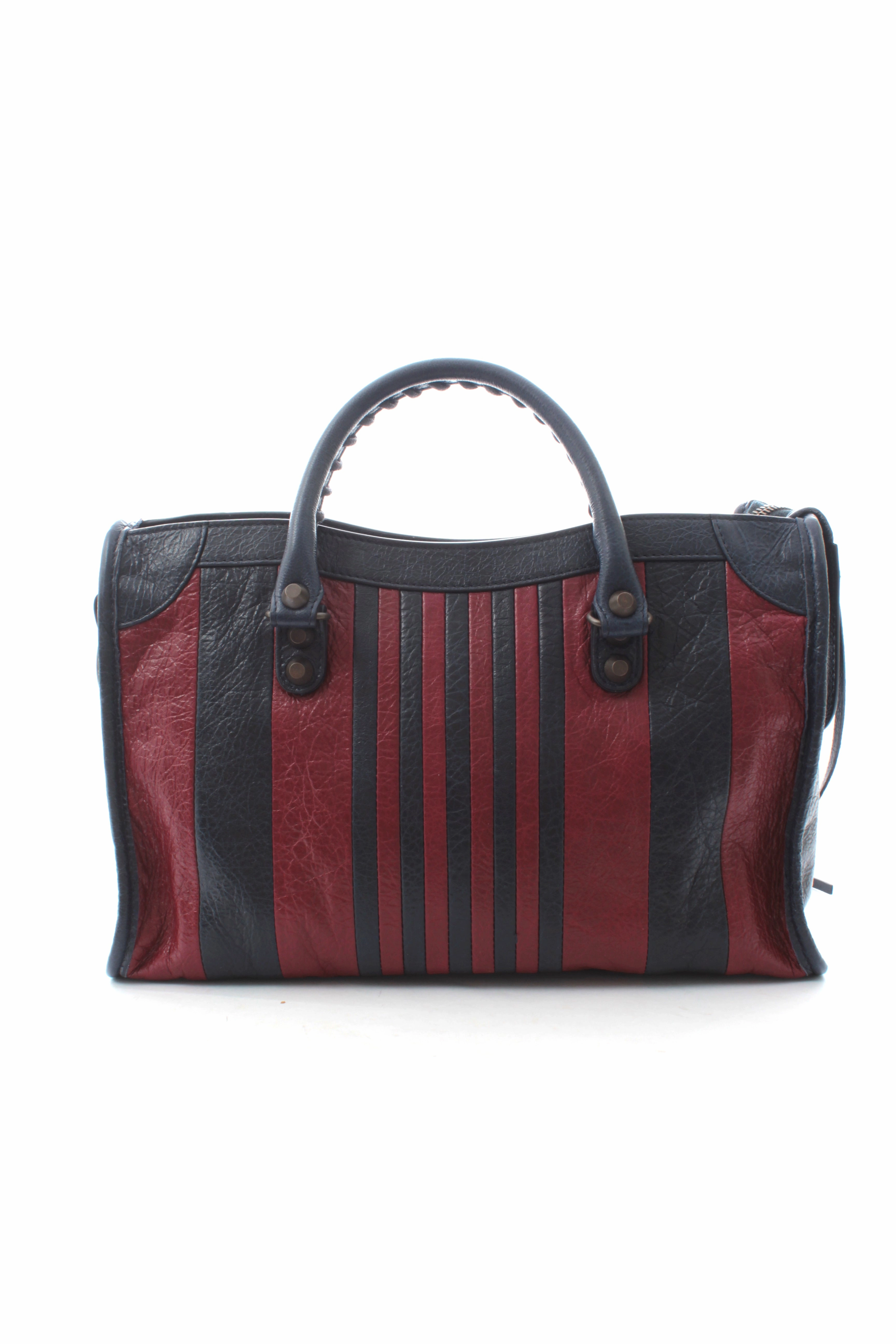 Balenciaga Classic City S Bag - Marine/Bordeaux Stripes