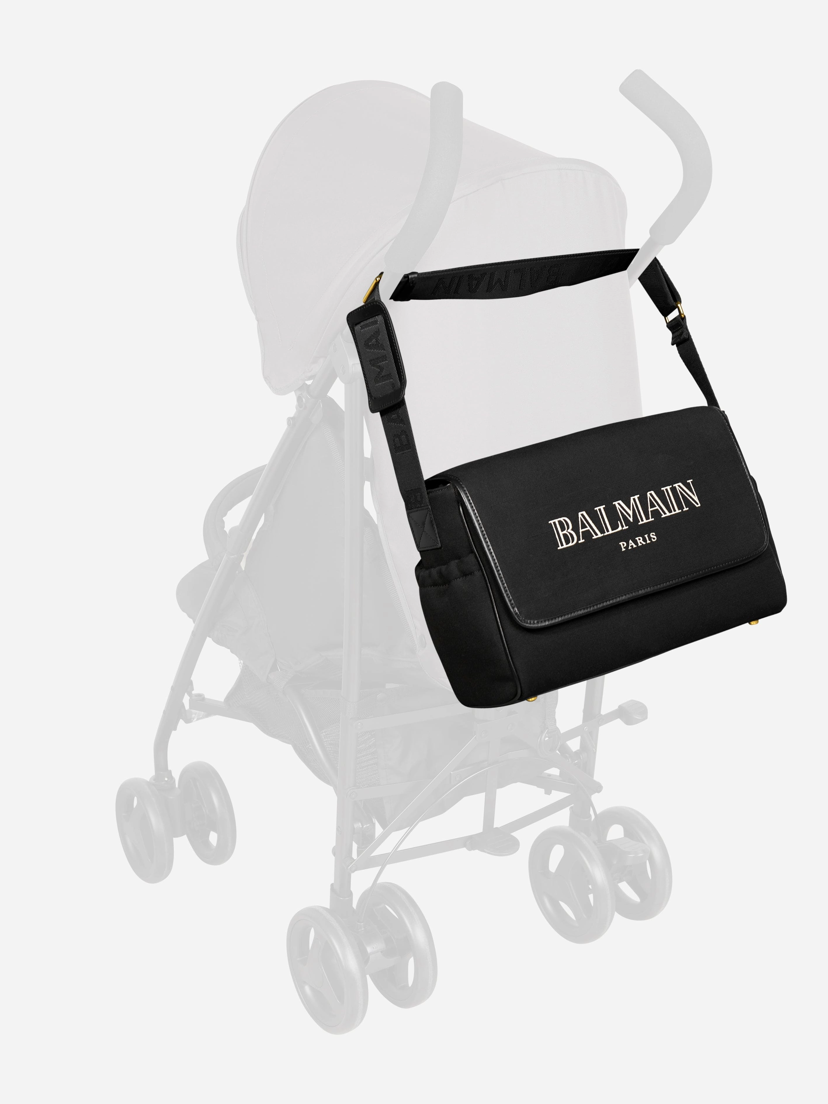 Balmain Baby Logo Changing Bag in Black (40cm)