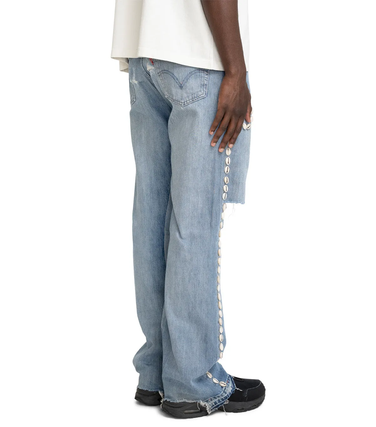 Barriers Barrera Cowrie Shell Denim Pants Blue