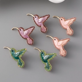 Batch Diamond Bird Zinc Alloy Earrings
