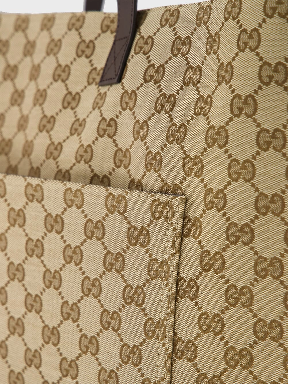 Beige and Dark Brown Large GG Tote Bag