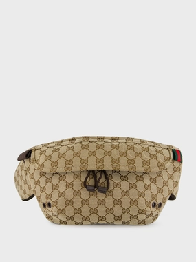 Beige and Ebony Small GG Belt Bag