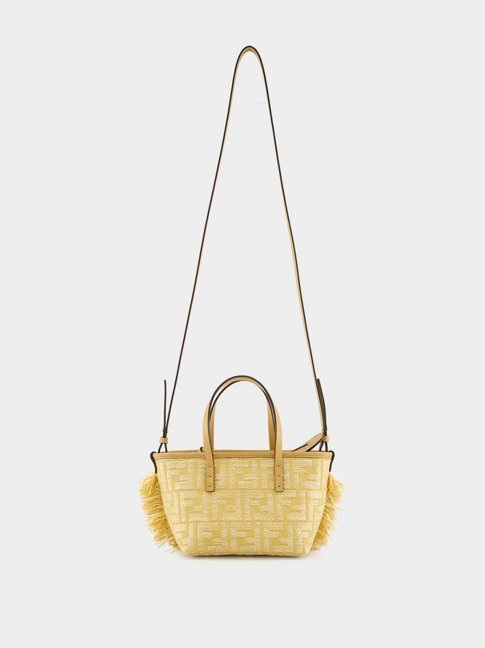 Beige Mini Roll Raffia Jacquard Bag