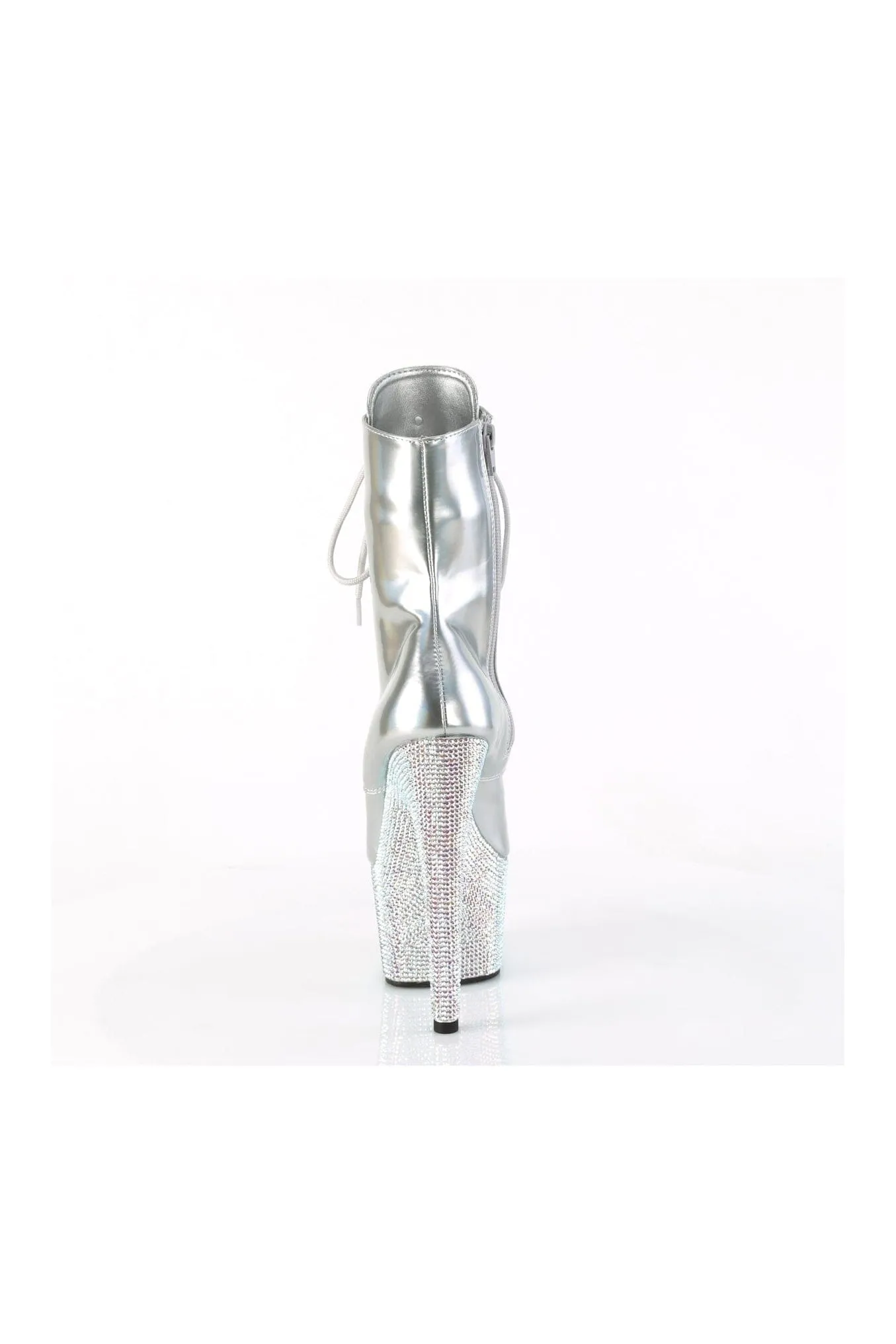 BEJEWELED-1020-7 Silver Patent Ankle Boot