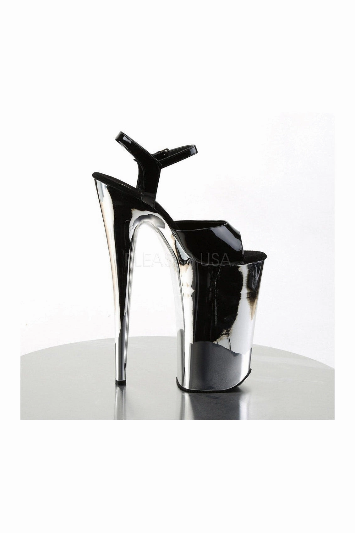 BEYOND-009 Platform Sandal  | Black Patent