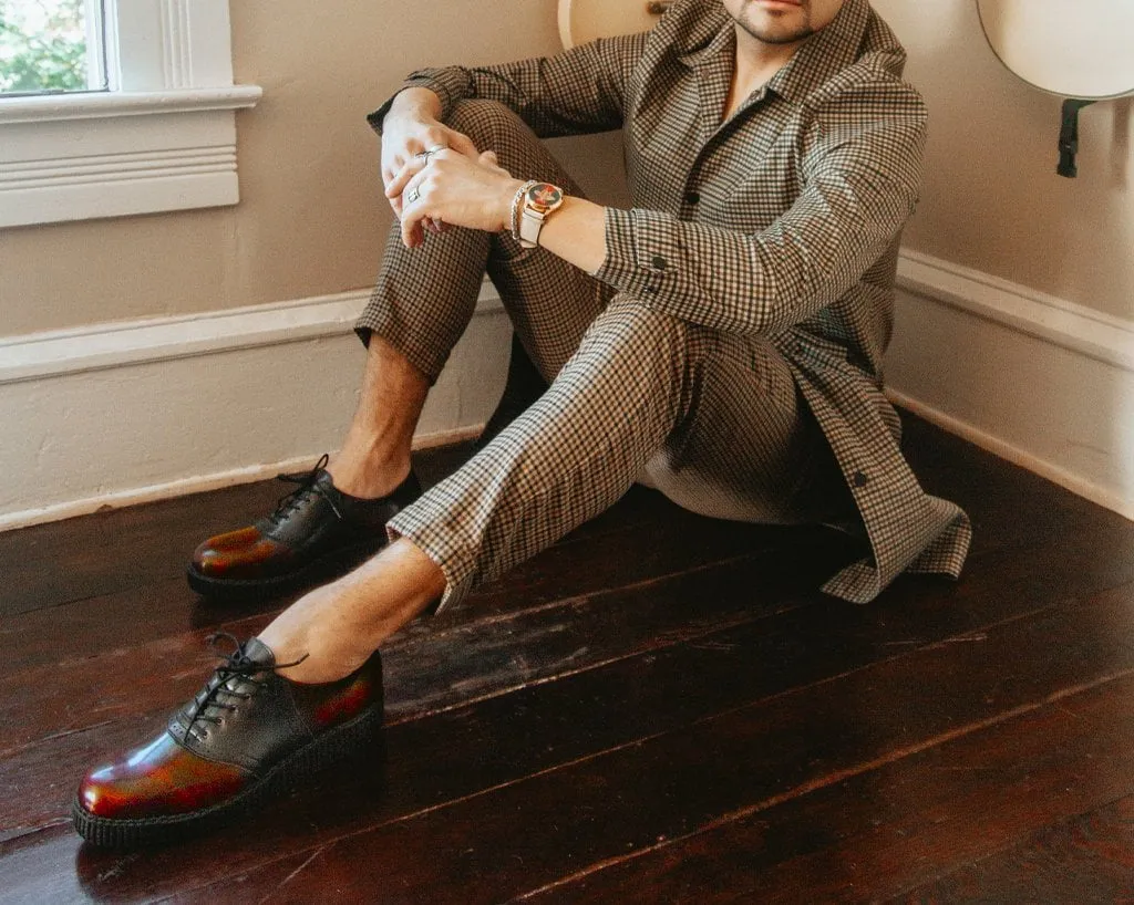 Black & Burgundy Rub-Off TUKskin? Saddle Oxford