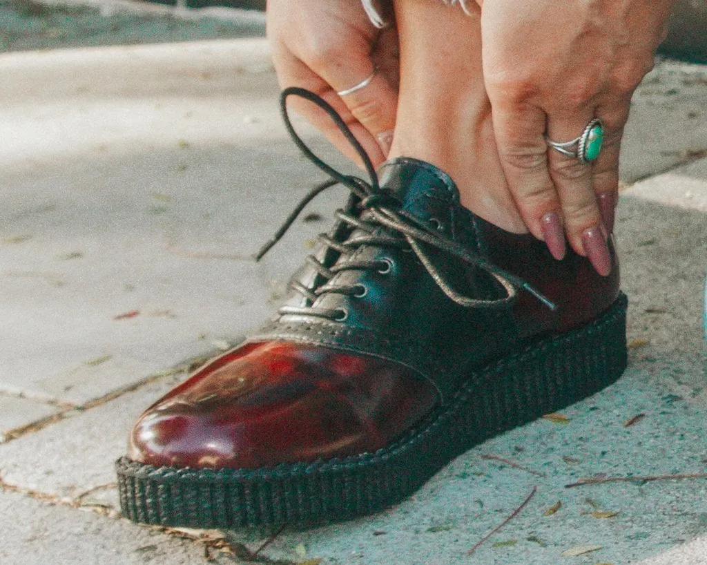 Black & Burgundy Rub-Off TUKskin? Saddle Oxford