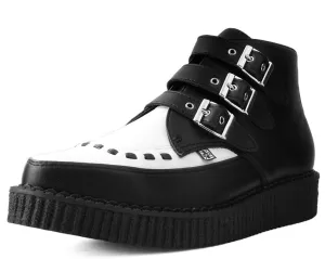Black & White TUKskin? 3-Buckle Pointed Creeper Boot