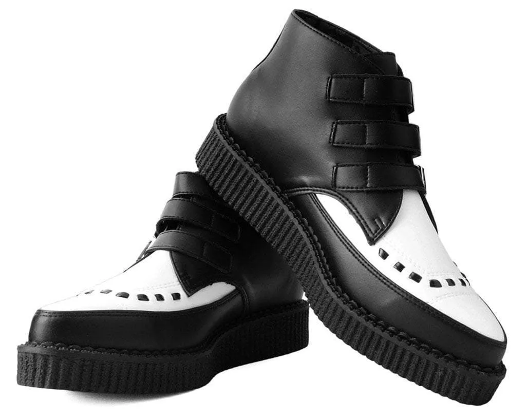 Black & White TUKskin? 3-Buckle Pointed Creeper Boot