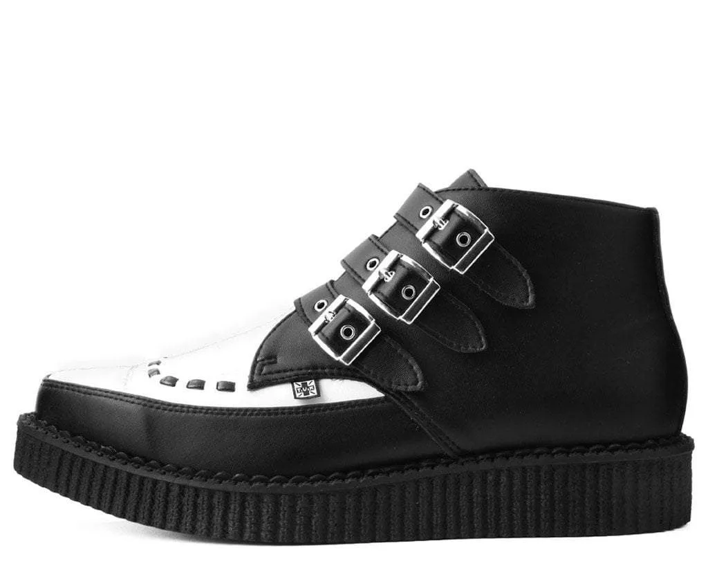 Black & White TUKskin? 3-Buckle Pointed Creeper Boot
