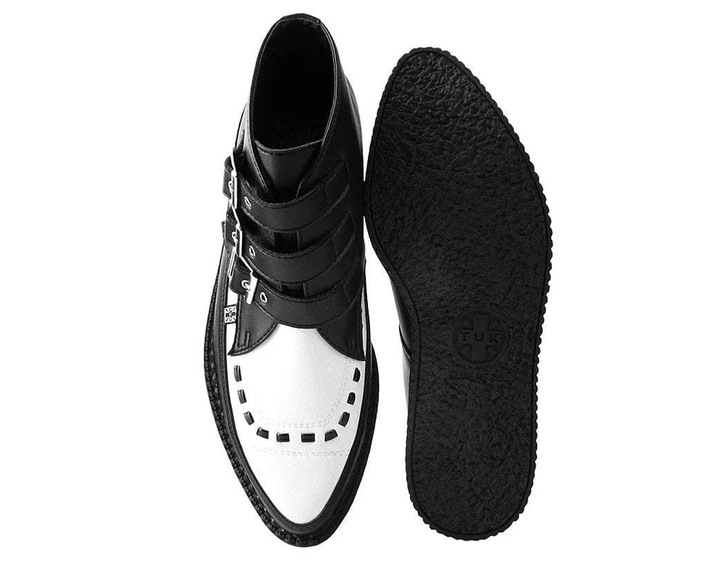 Black & White TUKskin? 3-Buckle Pointed Creeper Boot