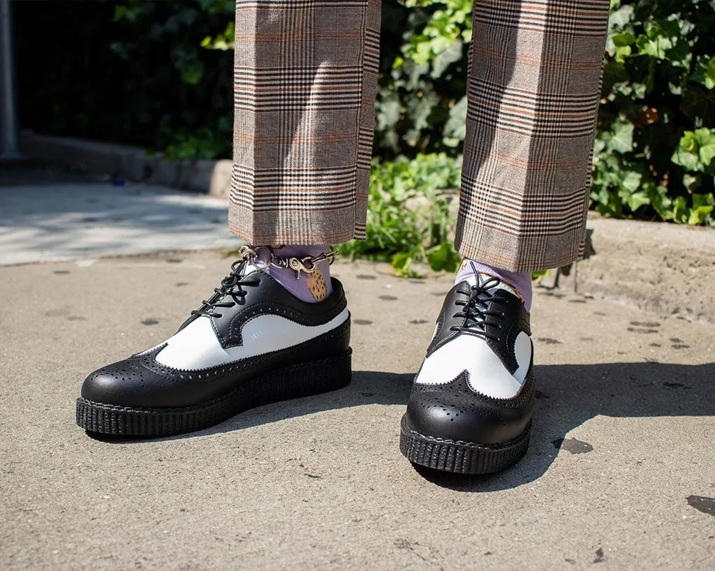 Black & White Wingtip TUKskin? Viva Low Creeper