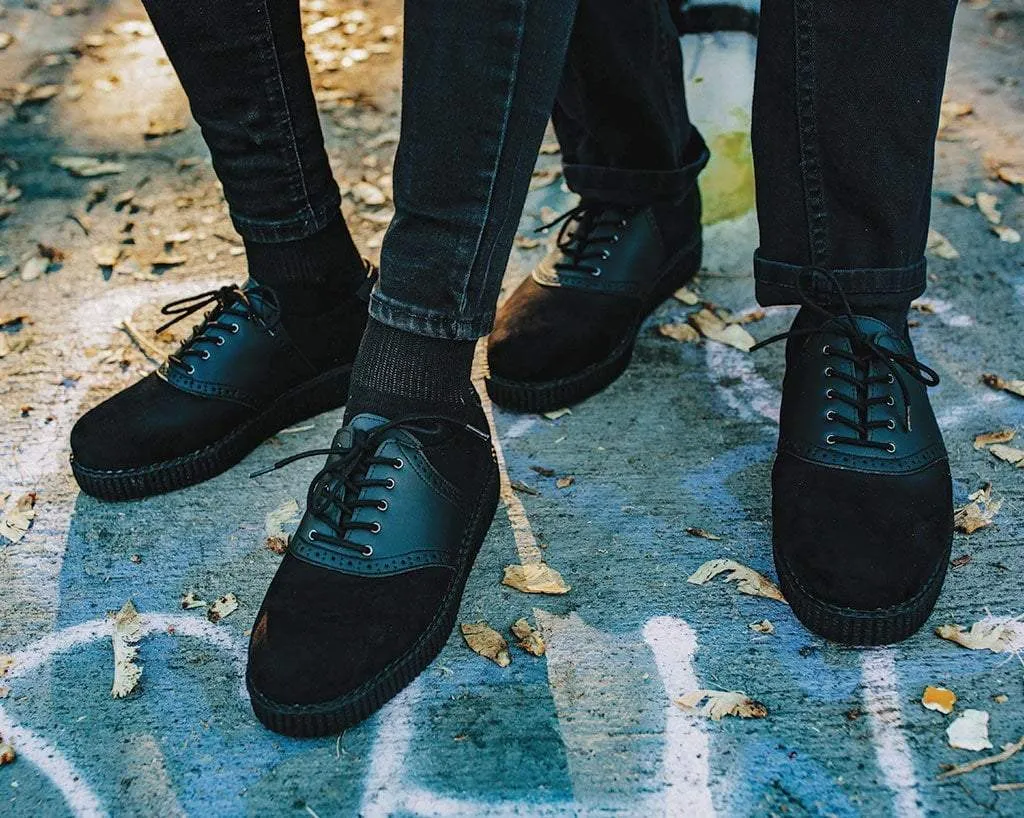 Black Faux Suede & TUKskin? Saddle Oxford