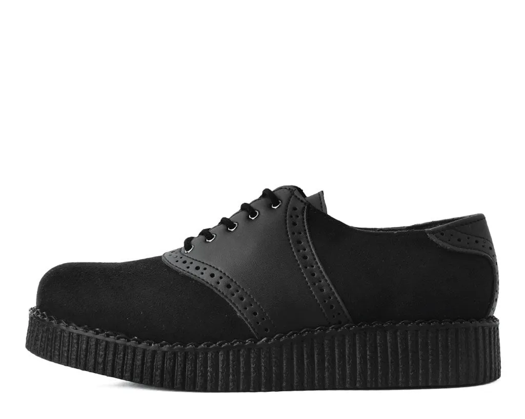 Black Faux Suede & TUKskin? Saddle Oxford